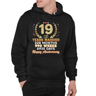 19 Years Married Happy 19Th Wedding Anniversary Couple Ring Hoodie | Mazezy