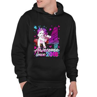 4 Years Old Unicorn Flossing 4Th Birthday Girl Hoodie - Monsterry AU