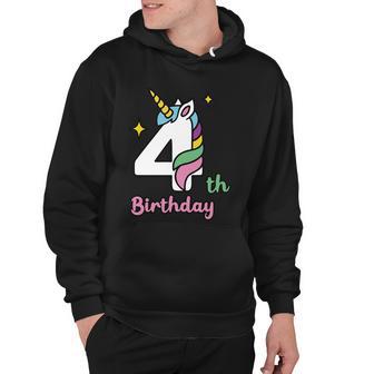 4Th Birthday Unicorn Four Unicorn Birthday Unicorn Birthday Hoodie - Monsterry AU