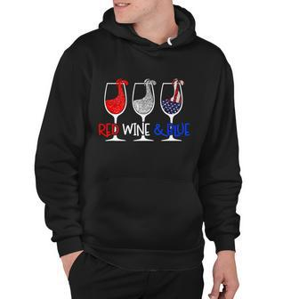 4Th July Red Wine And Blue Funny America Usa Flag Hoodie - Monsterry
