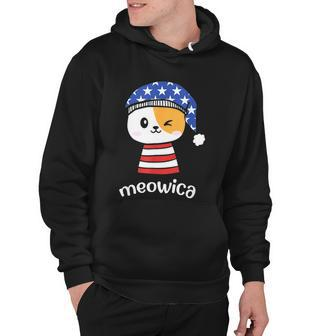 4Th Of July Cat Meowica Independence Day Patriot Usa Flag Hoodie - Monsterry