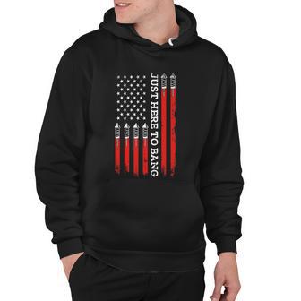 4Th Of July Fireworks With Usa Flag And Just Here To Bang Hoodie - Monsterry