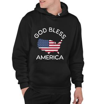 4Th Of July God Bless America Map Flag Patriotic Religious Gift Hoodie - Monsterry CA