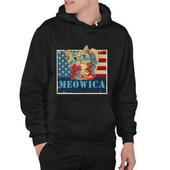 4Th Of July Meowica Cat Us Flag Cat Lover Hoodie - Monsterry DE