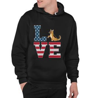 4Th Of July Patriotic Love German Shepherd Dog American Flag Gift Hoodie - Monsterry CA