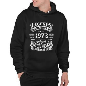 50Th Birthday Funny Gift Vintage Legends Born In 1972 50 Years Old Graphic Design Printed Casual Daily Basic Hoodie - Thegiftio UK