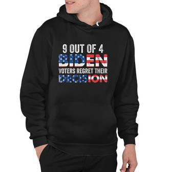 9 Out Of 4 Biden Voters Regret Their Decision Usa Flag Funny Graphic Design Printed Casual Daily Basic Hoodie - Thegiftio UK