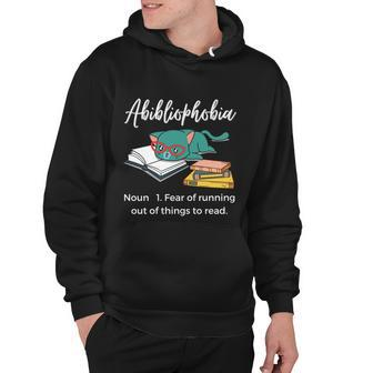 Abibliophobia Book Lover Cat Reading Funny Gift Hoodie - Monsterry UK
