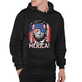 Abraham Lincoln 4Th Of July Merica Men Women American Flag Hoodie - Monsterry