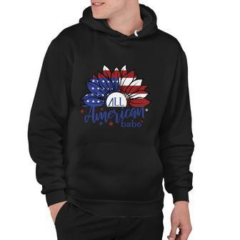 All American Babe Sunflower American Flag 4Th Of July Hoodie - Monsterry