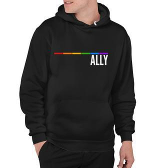 Ally Lgbt Support Rainbow Thin Line Tshirt Hoodie - Monsterry DE