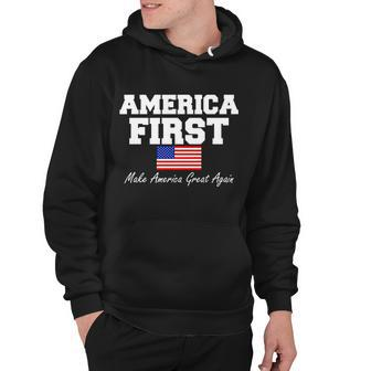 America First Make America Great Again Donald Trump Usa Flag Hoodie - Thegiftio UK