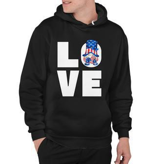 American Flag Heart For Patriotic Mom Cute 4Th Of July Gnome Gift Hoodie - Monsterry CA