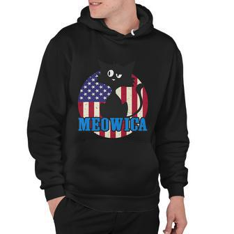 American Flag Meowica 4Th Of July Cat Hoodie - Monsterry DE