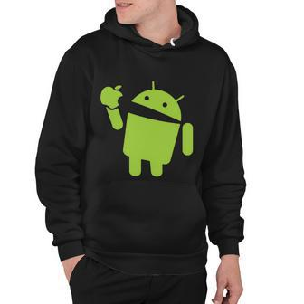 Android Eats Apple Funny Nerd Computer Tshirt Hoodie - Monsterry
