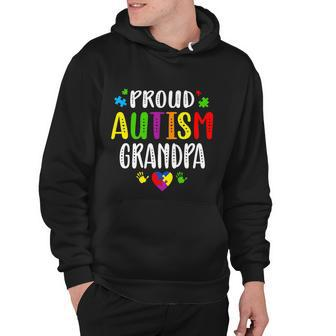 Autism Awareness Proud Autism Grandpa Hand Heart Puzzle Men Tshirt Hoodie - Monsterry