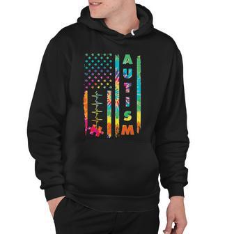 Autism Tie Dye Us Flag Colorful Hoodie - Monsterry AU