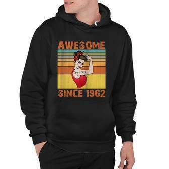 Awesome Since 1962 60Th Birthday Messy Bun Hoodie - Monsterry CA