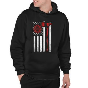 Axe Fire Dept American Flag Thin Red Line Hoodie - Monsterry DE