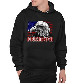 Bald Eagle Distressed Usa Flag Freedom 4Th Of July Hoodie - Monsterry