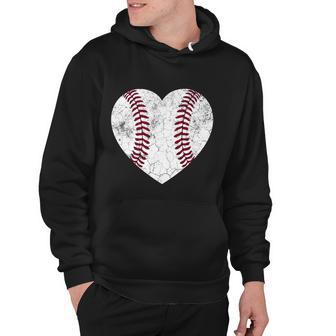 Baseball Heart Fun Mom Dad Men Women Softball Gift Wife Hoodie - Monsterry