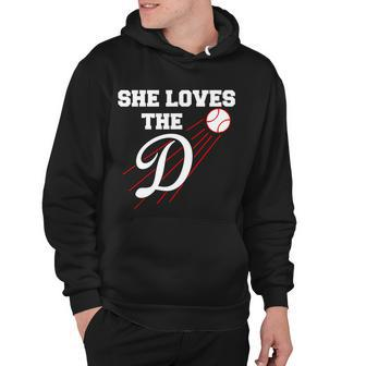 Baseball She Loves The D Los Angeles Tshirt Hoodie - Monsterry DE