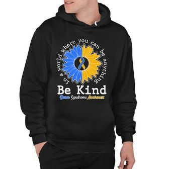 Be Kind Sunflower Ribbon Down Syndrome Awareness Tshirt Hoodie - Monsterry