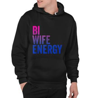 Bi Wife Energy Lgbtq Support Lgbt Bisexual Flag Vintage Hoodie - Monsterry AU