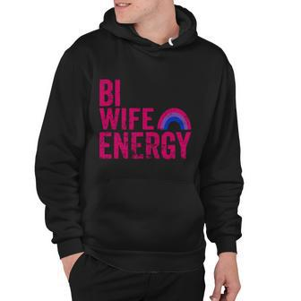 Bi Wife Energy Lgbtq Support Lgbt Bisexual Flag Vintage V3 Hoodie - Monsterry AU