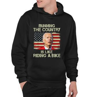 Biden Bike Bicycle Running The Country Is Like Riding A Bike V8 Hoodie - Monsterry DE