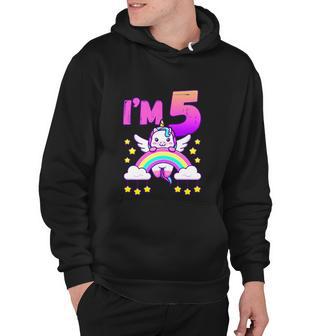 Birthday Girl 5 Year Old Funny Unicorn Rainbow 5Th Birthday Hoodie - Monsterry AU