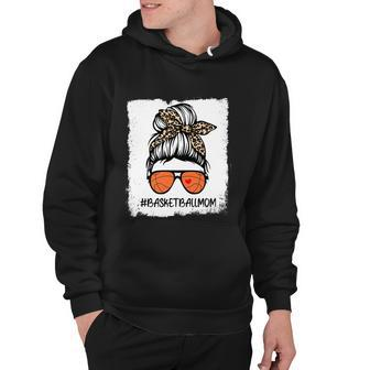 Bleached Basketball Mom Life Leopard Messy Bun Game Day Gift Hoodie - Monsterry