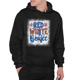 Bleached Red White Boujee Usa Patriotic Firework 4Th Of July Hoodie - Seseable