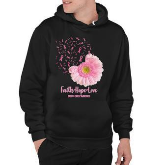 Breast Cancer Awareness Flowers Ribbons Hoodie - Monsterry AU
