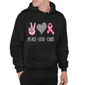 Breast Cancer Awareness Peace Love Cure Tshirt Hoodie - Monsterry AU