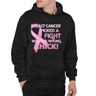 Breast Cancer Picked The Wrong Chick Tshirt Hoodie - Monsterry