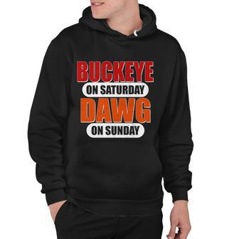 Buckeye On Saturday Dawg On Sunday Hoodie - Thegiftio UK