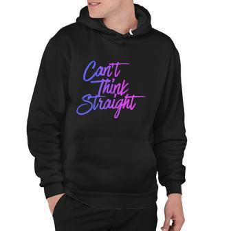 Cant Think Straight Funny Bisexual Bi Pride Flag Hoodie - Monsterry