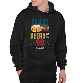 Cheers And Beers To My 90 Years 90Th Birthday Hoodie - Seseable