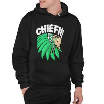 Chiefin Smoke Weed Native American Hoodie - Monsterry UK
