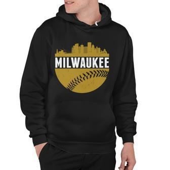 Classic Milwaukee Skyline Baseball Hoodie - Monsterry