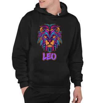 Colorful Abstract Lion Leo Zodiac Hoodie - Monsterry AU