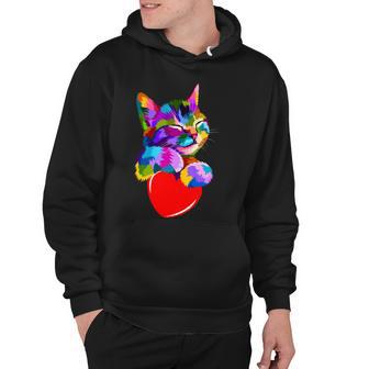 Colorful Cat Full Of Love Kitten Lovers Hoodie - Monsterry UK