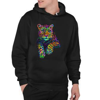 Colorful Neon Leopard Jaguar Portrait Tshirt Hoodie - Monsterry