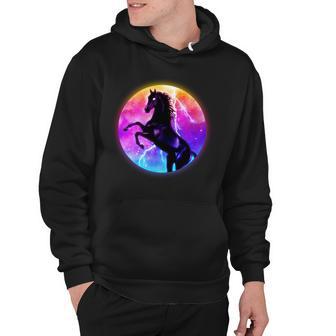 Colorful Retro 80S Eighties Lightning Galaxy Horse Hoodie - Monsterry UK