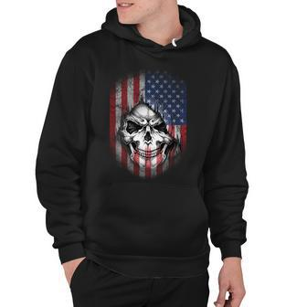 Cool American Flag Skull Graphic Tshirt Hoodie - Monsterry