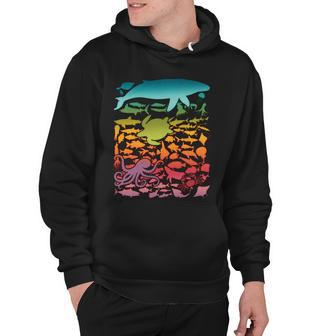 Cool Rainbow Ocean Sea Life Hoodie - Monsterry CA