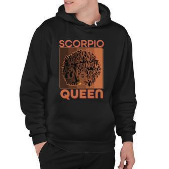 Cool Retro Scorpio Queen Afro Woman Hoodie - Monsterry UK