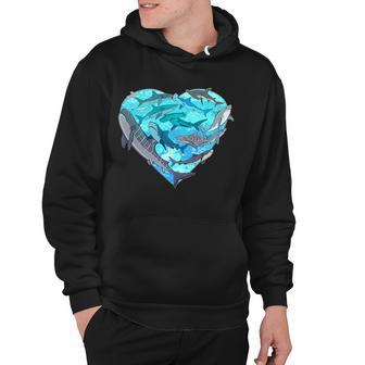 Cool Shark Love Heart Hoodie - Monsterry CA