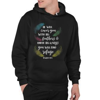 Cover You With His Feathers Psalm 914 Bird Hoodie - Thegiftio UK